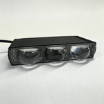 Triple Lens LED Fog Light White + Yellow Light 10W High Low Beam Motorcycle Headlight