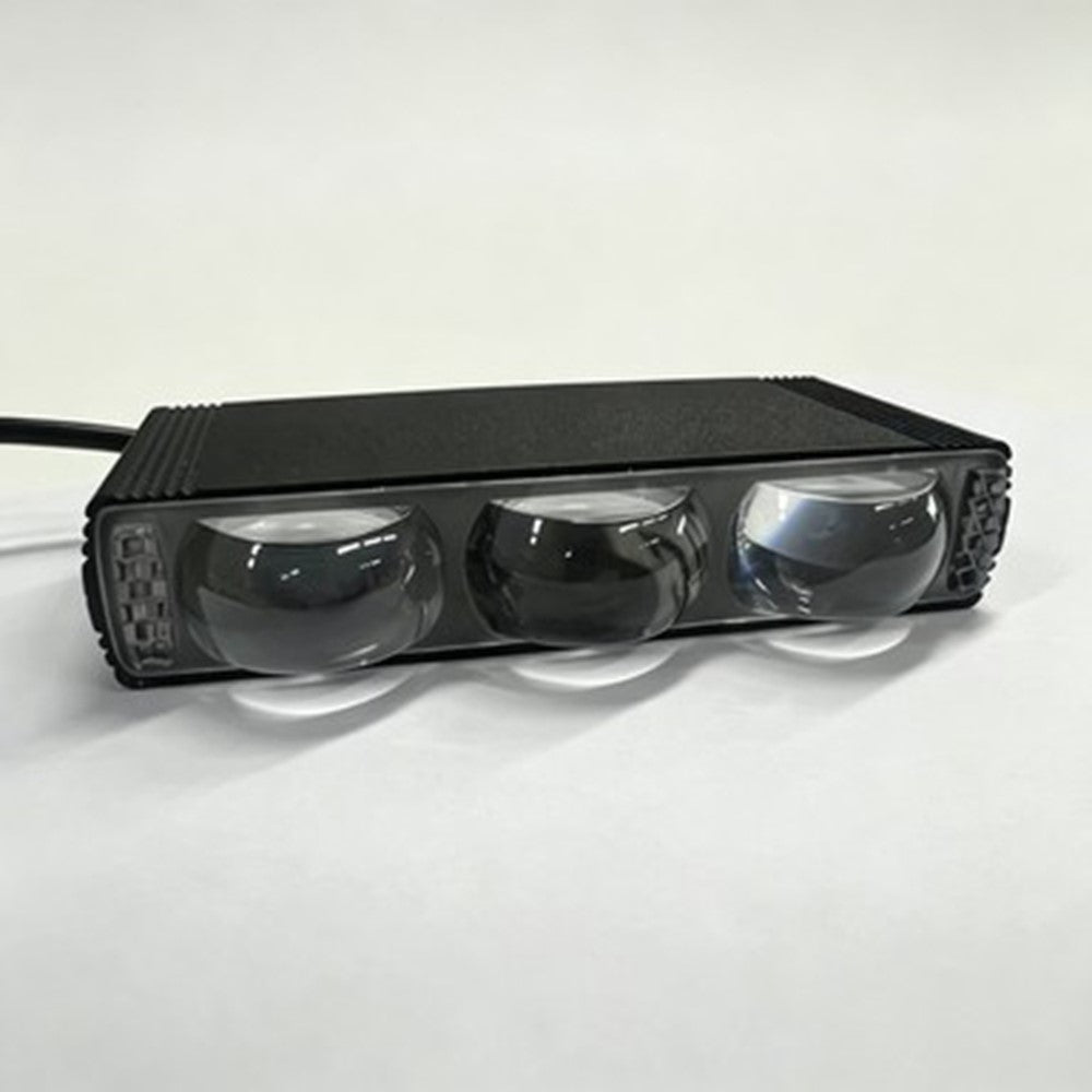 Triple Lens LED Fog Light White + Yellow Light 10W High Low Beam Motorcycle Headlight