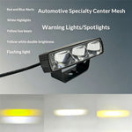 Triple Lens LED Fog Light White + Yellow Light 10W High Low Beam Motorcycle Headlight