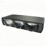 Triple Lens LED Fog Light White + Yellow Light 10W High Low Beam Motorcycle Headlight