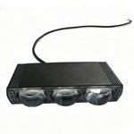 Triple Lens LED Fog Light White + Yellow Light 10W High Low Beam Motorcycle Headlight