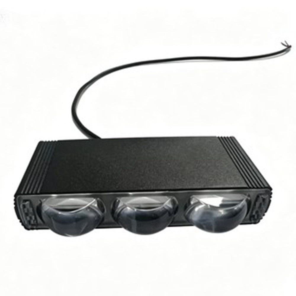 Triple Lens LED Fog Light White + Yellow Light 10W High Low Beam Motorcycle Headlight
