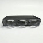Triple Lens LED Fog Light White + Yellow Light 10W High Low Beam Motorcycle Headlight