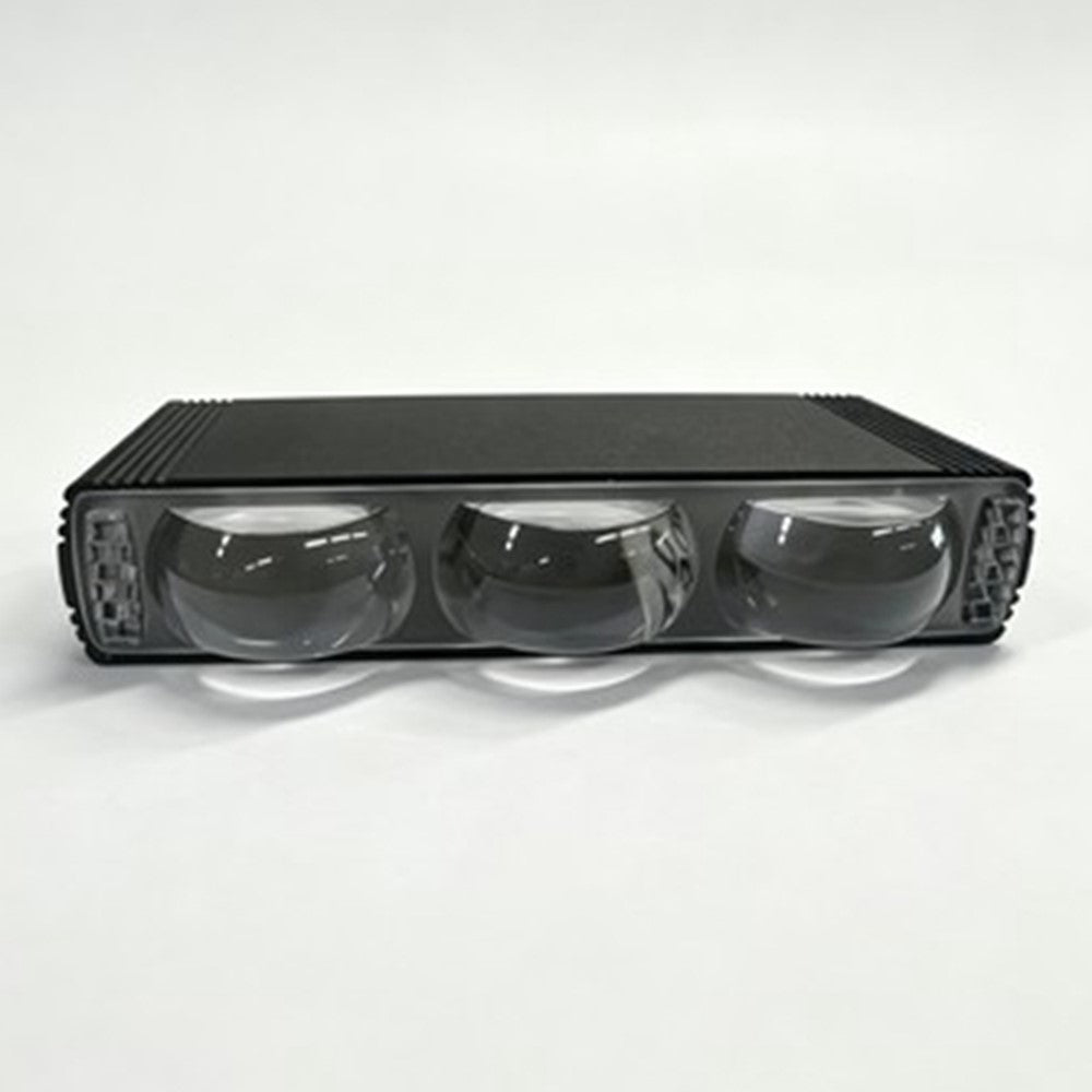 Triple Lens LED Fog Light White + Yellow Light 10W High Low Beam Motorcycle Headlight
