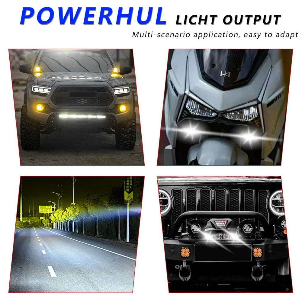 F15 IP67 Waterproof LED Auxiliary Light 18W 6000LM Warning Lamp for Car Motorcycle