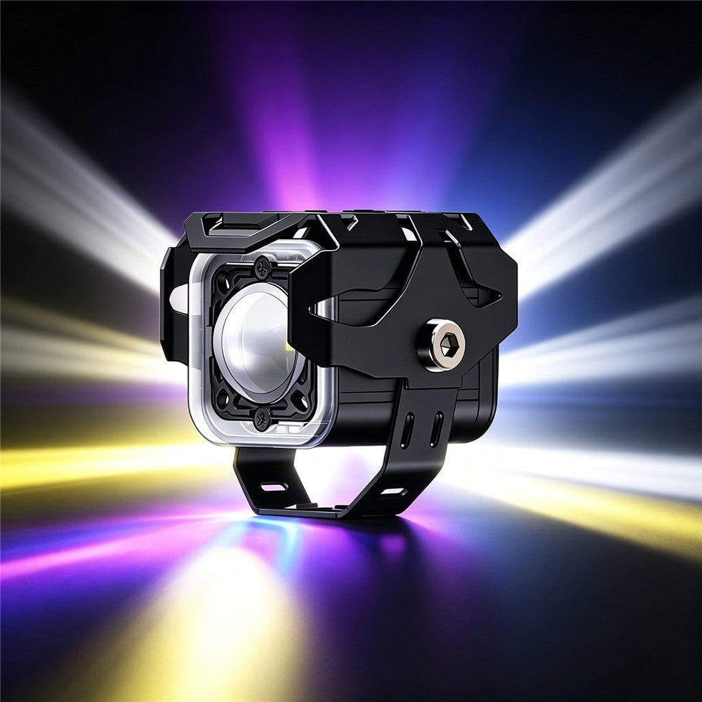 Motorcycle LED Spotlight 15W Auxiliary Headlight Red Blue Yellow White Fog Lamp