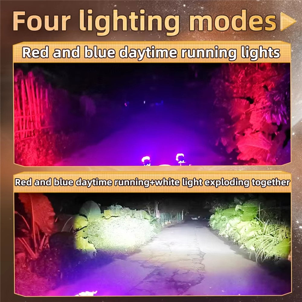 Motorcycle LED Spotlight 15W Auxiliary Headlight Red Blue Yellow White Fog Lamp