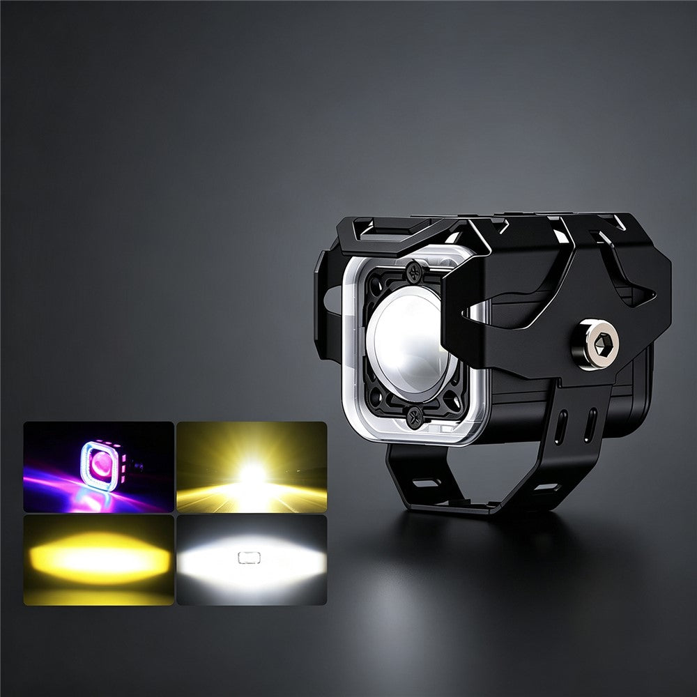 Motorcycle LED Spotlight 15W Auxiliary Headlight Red Blue Yellow White Fog Lamp