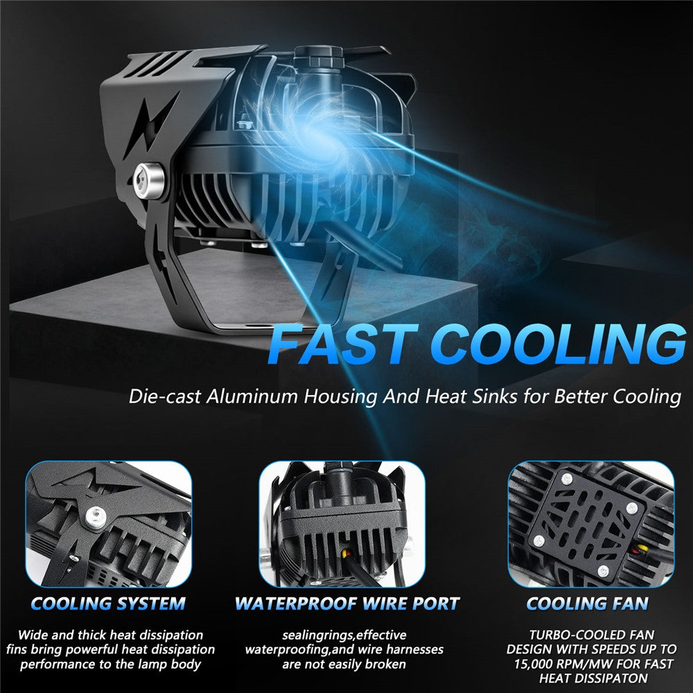 M8 Motorcycle LED Light 40W 5500LM IP68 Waterproof Dual Beam Spotlight for Off-Road
