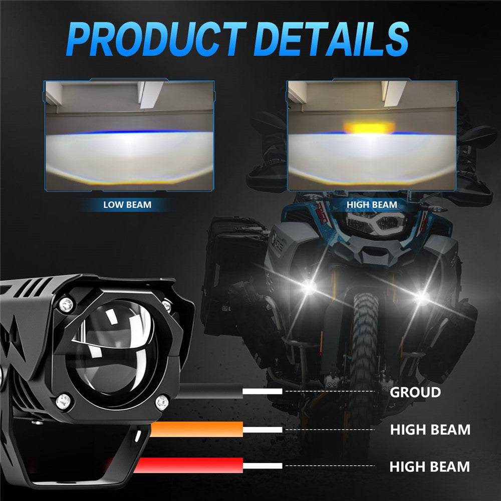 M8 Motorcycle LED Light 40W 5500LM IP68 Waterproof Dual Beam Spotlight for Off-Road