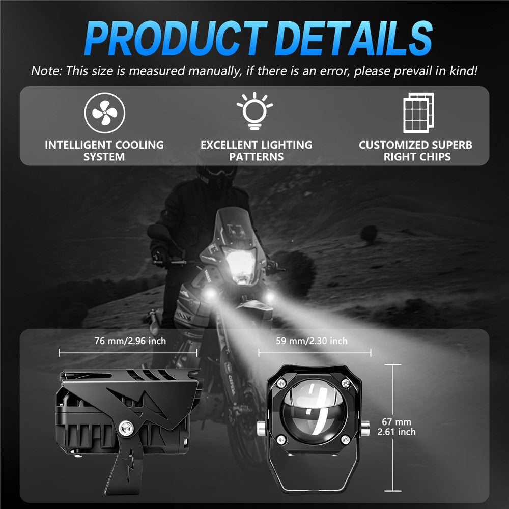 M8 Motorcycle LED Light 40W 5500LM IP68 Waterproof Dual Beam Spotlight for Off-Road