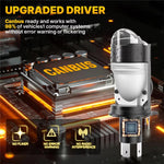 H4 LED Projector Headlight 12-60V 20W IP68 Waterproof High Low Beam Motorcycle Fog Lamp