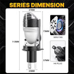 H4 LED Projector Headlight 12-60V 20W IP68 Waterproof High Low Beam Motorcycle Fog Lamp