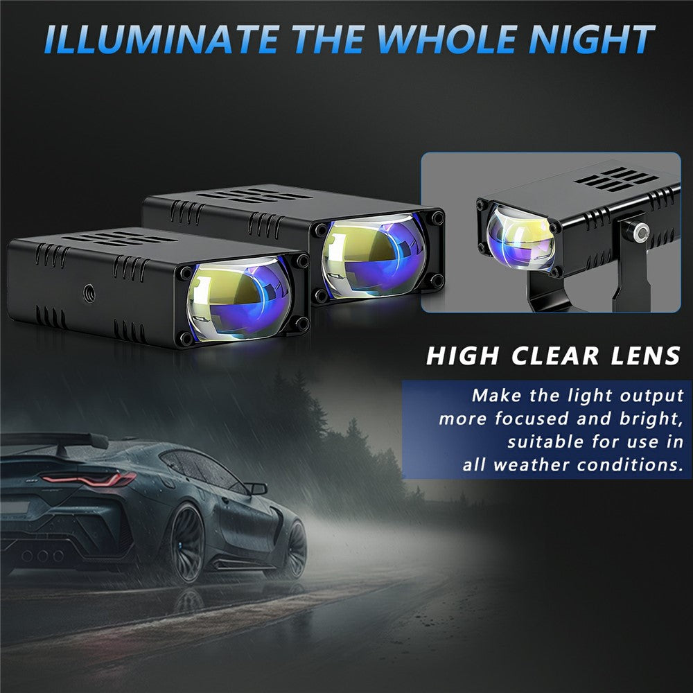 S7 16W LED Grille Light Spotlight High Low Beam Fog Light with 3 Lighting Modes for Car Truck SUV Motorcycle