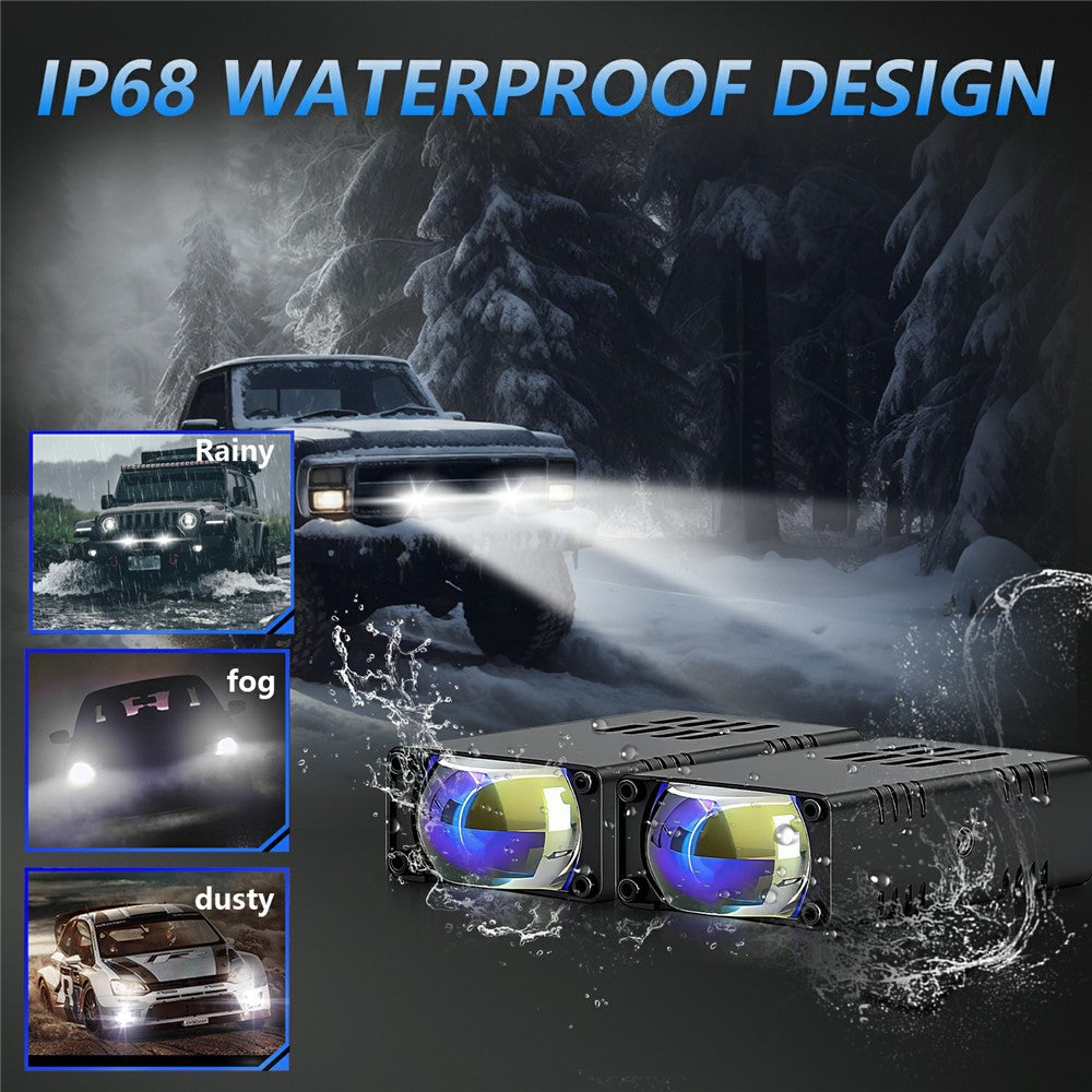 S7 16W LED Grille Light Spotlight High Low Beam Fog Light with 3 Lighting Modes for Car Truck SUV Motorcycle