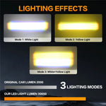 S10 16W LED Auxiliary Light Three Lighting Modes White Yellow Mixed Beam Fog Light for Vehicles SUV Truck Motorcycle