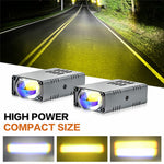 S10 16W LED Auxiliary Light Three Lighting Modes White Yellow Mixed Beam Fog Light for Vehicles SUV Truck Motorcycle