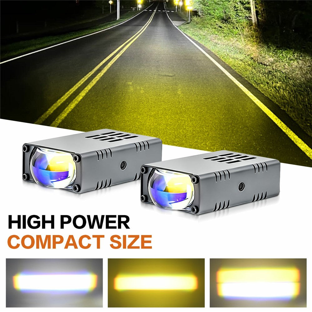 S10 16W LED Auxiliary Light Three Lighting Modes White Yellow Mixed Beam Fog Light for Vehicles SUV Truck Motorcycle