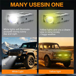 S10 16W LED Auxiliary Light Three Lighting Modes White Yellow Mixed Beam Fog Light for Vehicles SUV Truck Motorcycle