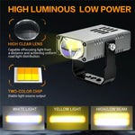 S10 16W LED Auxiliary Light Three Lighting Modes White Yellow Mixed Beam Fog Light for Vehicles SUV Truck Motorcycle