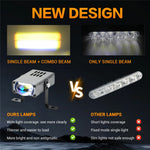 S10 16W LED Auxiliary Light Three Lighting Modes White Yellow Mixed Beam Fog Light for Vehicles SUV Truck Motorcycle