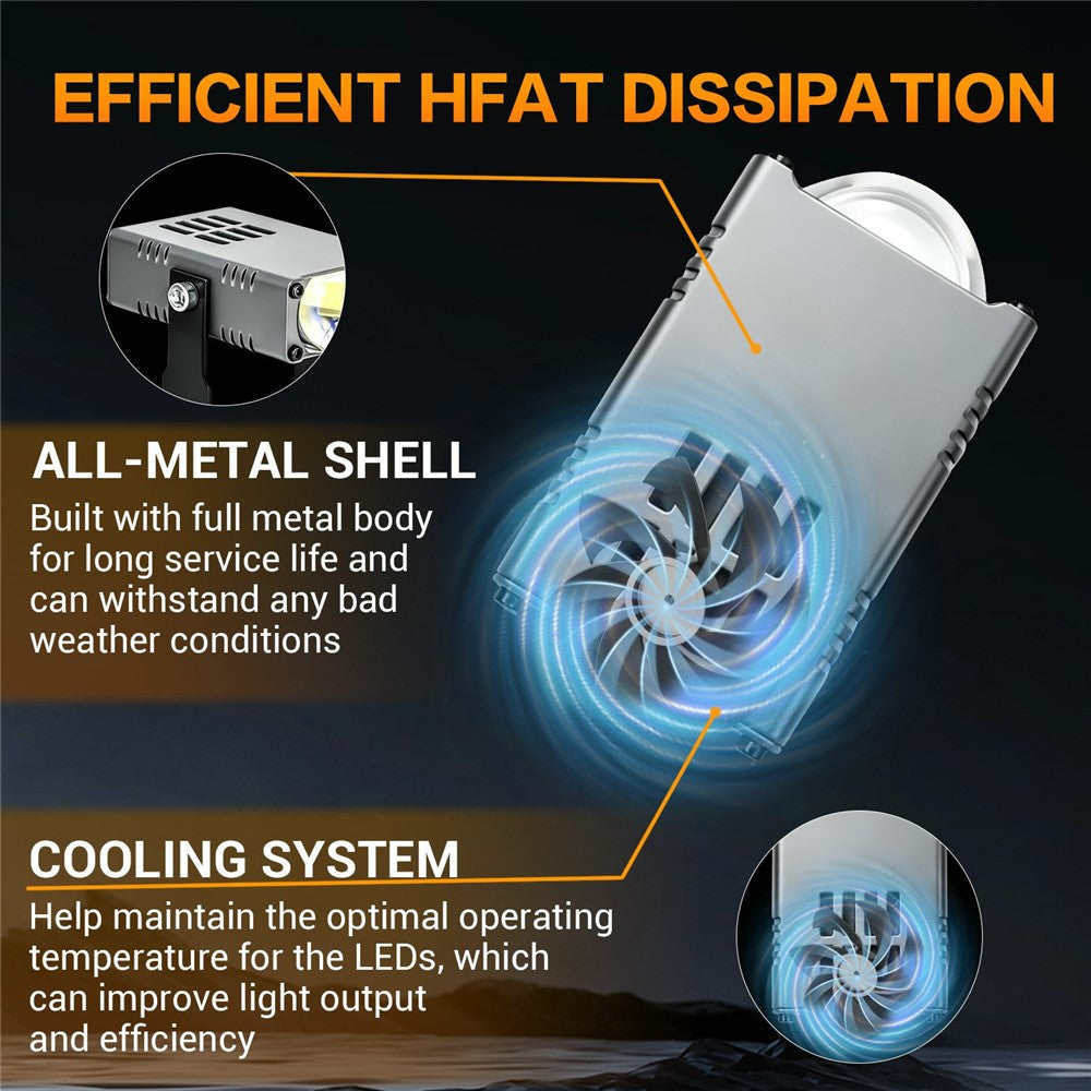 S10 16W LED Auxiliary Light Three Lighting Modes White Yellow Mixed Beam Fog Light for Vehicles SUV Truck Motorcycle