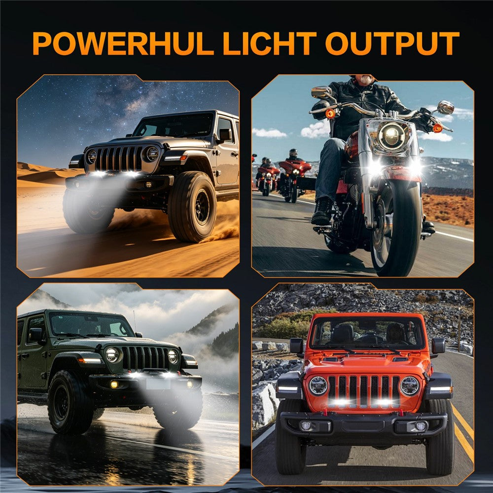 S10 16W LED Auxiliary Light Three Lighting Modes White Yellow Mixed Beam Fog Light for Vehicles SUV Truck Motorcycle