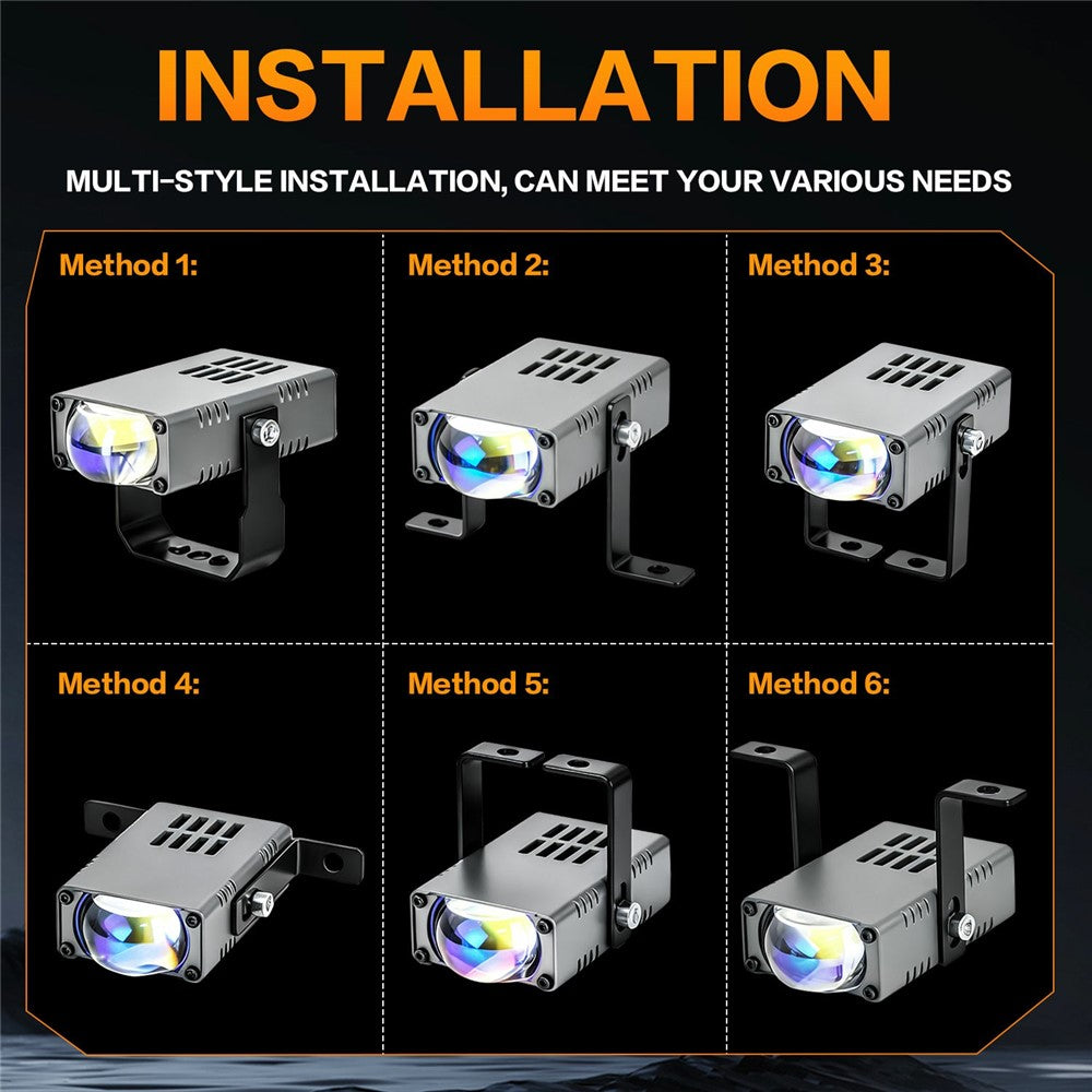 S10 16W LED Auxiliary Light Three Lighting Modes White Yellow Mixed Beam Fog Light for Vehicles SUV Truck Motorcycle