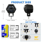 M1 PRO LED Spotlight 10 Lighting Modes IP68 Waterproof Motorcycle Car Headlight for Truck ATV