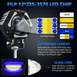 M1 PRO LED Spotlight 10 Lighting Modes IP68 Waterproof Motorcycle Car Headlight for Truck ATV