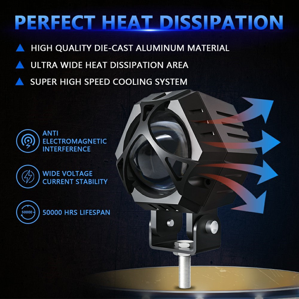 M1 PRO LED Spotlight 10 Lighting Modes IP68 Waterproof Motorcycle Car Headlight for Truck ATV