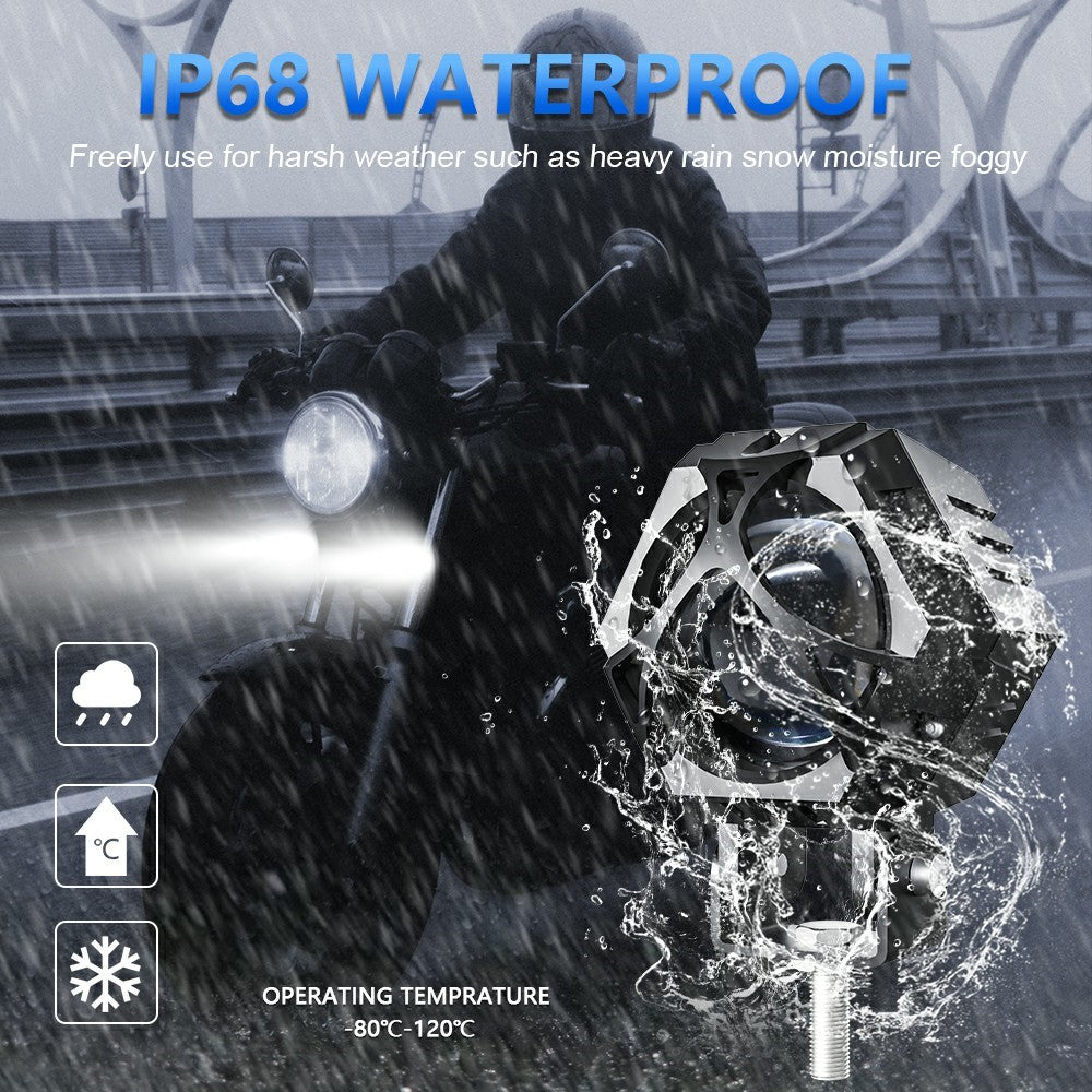 M1 PRO LED Spotlight 10 Lighting Modes IP68 Waterproof Motorcycle Car Headlight for Truck ATV