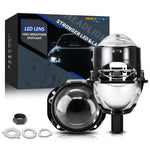 T02 1Pc 2.5 Inch Bi-LED Projector Lens 6000K White Light High Low Beam Anti-Glare Car Headlight