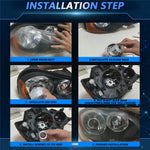 T02 1Pc 2.5 Inch Bi-LED Projector Lens 6000K White Light High Low Beam Anti-Glare Car Headlight
