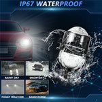 T02 1Pc 2.5 Inch Bi-LED Projector Lens 6000K White Light High Low Beam Anti-Glare Car Headlight