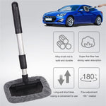 095 32.5-46.5cm Window Cleaner with Handle and Microfiber Cloth Cleaning Tool Car Windshield Cleaning Device