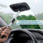 095 32.5-46.5cm Window Cleaner with Handle and Microfiber Cloth Cleaning Tool Car Windshield Cleaning Device
