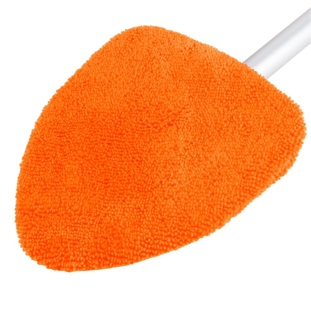 132 2-in-1 Window Windshield Cleaning Tool Car Window Snow Scraper with 38-52cm Extendable Handle and Microfiber Cloth Window Cleaning Brush