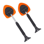132 2-in-1 Window Windshield Cleaning Tool Car Window Snow Scraper with 38-52cm Extendable Handle and Microfiber Cloth Window Cleaning Brush