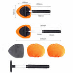 131 32.5-47.5cm Extendable Handle Window Windshield Cleaning Tool Window Cleaner with Microfiber Cloth Car Window Cleaning Device