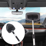 130 Window Windshield Cleaning Tool with 34-49cm Extendable Handle and Microfiber Cloth Car Window Cleaner Triangle Cleaning Wipe