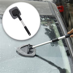 130 Window Windshield Cleaning Tool with 34-49cm Extendable Handle and Microfiber Cloth Car Window Cleaner Triangle Cleaning Wipe