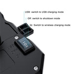 ZH-1288C1 Rotation Motorcycle Qi Wireless+USB Fast Charging Phone Mount Charger Handlebar Cellphone Holder