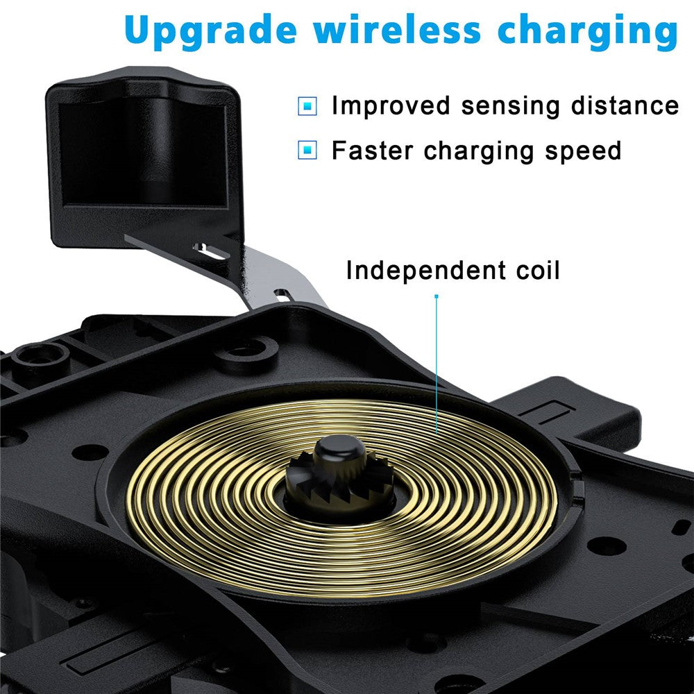 ZH-1288C1 Rotation Motorcycle Qi Wireless+USB Fast Charging Phone Mount Charger Handlebar Cellphone Holder