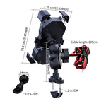 ZH-1288C1 Rotation Motorcycle Qi Wireless+USB Fast Charging Phone Mount Charger Handlebar Cellphone Holder