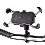 ZH-1288C1 Rotation Motorcycle Qi Wireless+USB Fast Charging Phone Mount Charger Handlebar Cellphone Holder