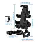 CS-1098A1 360 Degree Rotation Phone Holder Motorcycle Rearview Mirror / Handlebar Mount Bracket with USB Charging Port