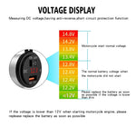 WUPP ZH-975 Motorcycle Handlebar 2.4A USB Phone Charger Aluminum Alloy Waterproof Voltage Digital Display QC3.0 Fast Charge Adapter with Switch