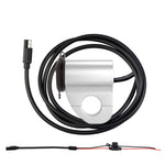 WUPP ZH-975 Motorcycle Handlebar 2.4A USB Phone Charger Aluminum Alloy Waterproof Voltage Digital Display QC3.0 Fast Charge Adapter with Switch