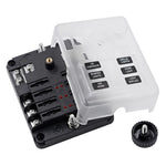 WUPP CS-3394A1 6 Way Blade Fuse Block with Negative Bus LED Indicator for Car Boat Van SUV